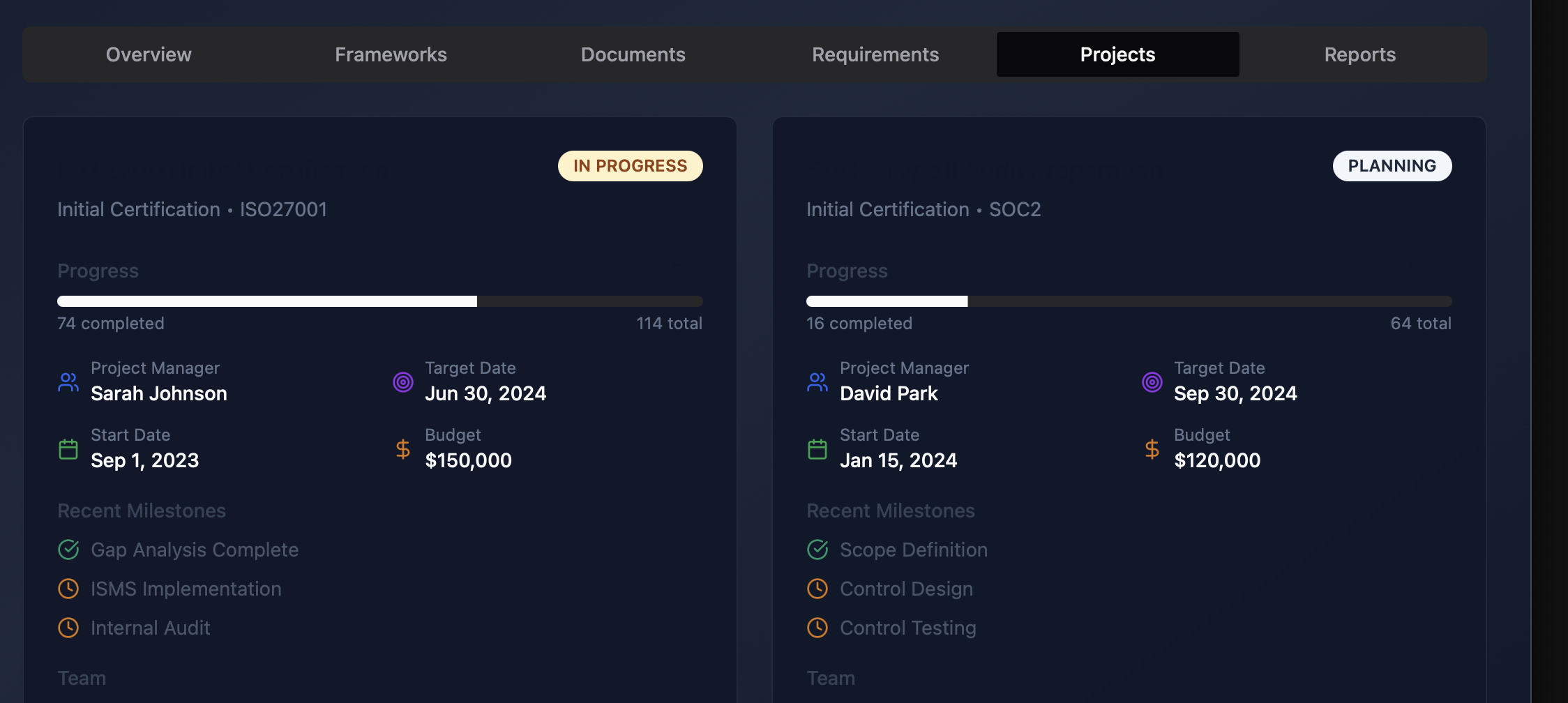 Audit Automation interface screenshot